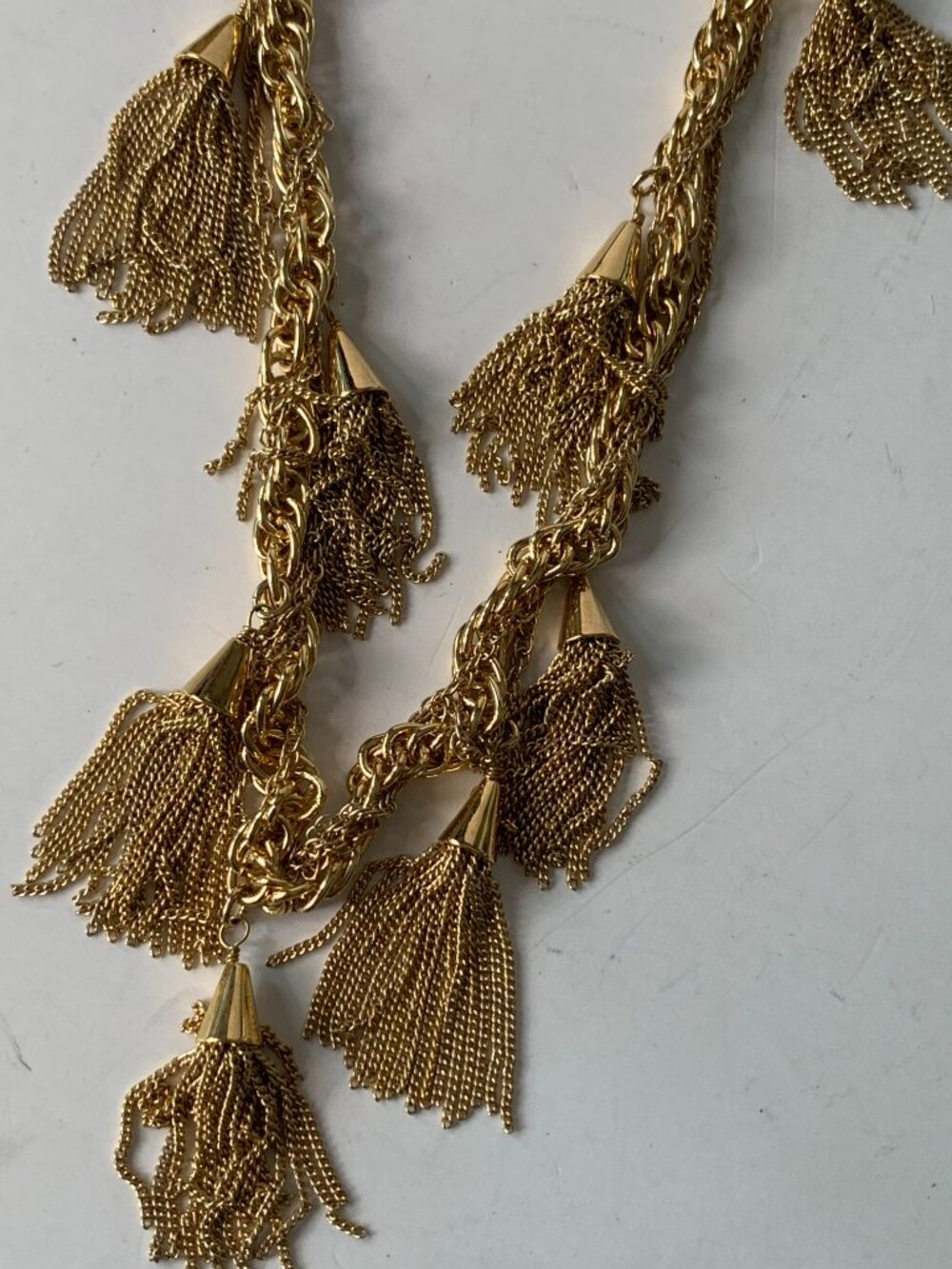 Ann Taylor Haute Tassels Gold Tone Necklace – 29" Long – Original Pouch Included - Picture 7 of 10